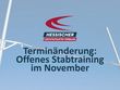 Terminänderung: Offenes Stabtraining im November